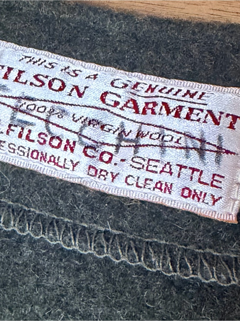 Vintage Filson MACKINAW WOOL VEST 3XL Olive Green - Picture 3 of 6